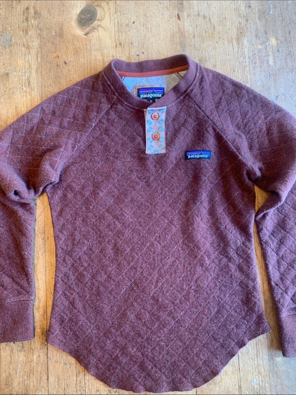 Patagonia Women's Quilted Henley Sweater - Maroon - Picture 3 of 16